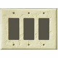 Can-Am Supply InvisiPlate Switch Wallplate, 5 in L, 6-3/4 in W, 3 -Gang, Painted Hand Trowel/Skip Trowel Texture HT-R-3